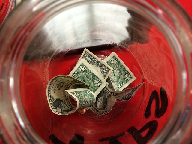 Tips Jar in Restaurant