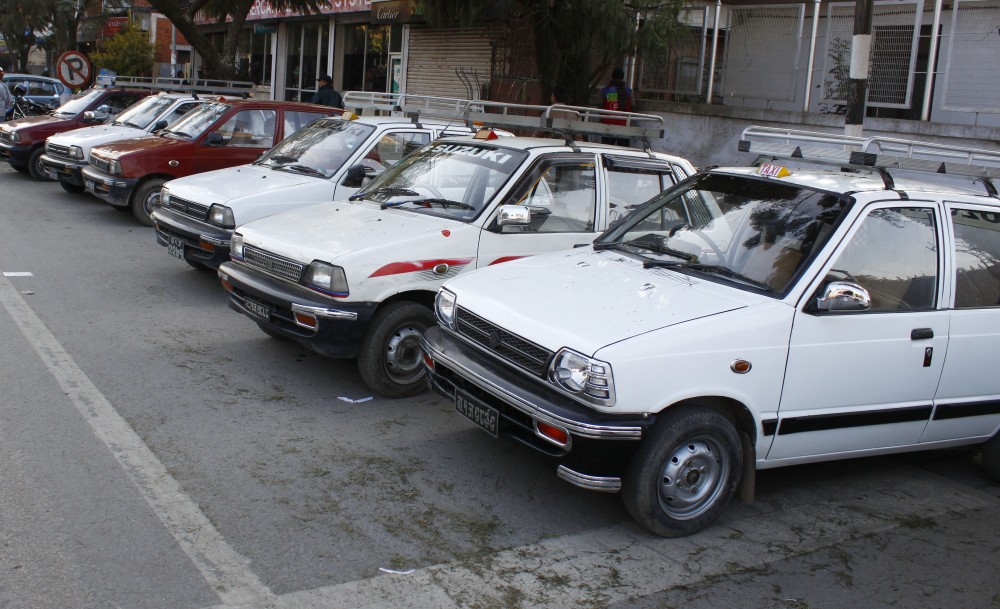 Local taxi in Kathmandu.